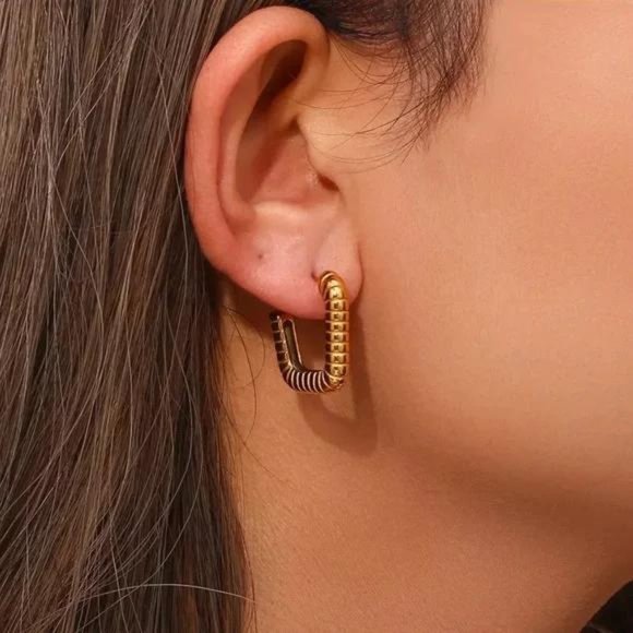 Jewelry - New Geometric 18K Gold Minimalist Hoop Earrings, NICE EARRINGS, CUTE EARRINGS